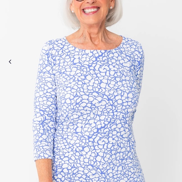 MAHI GOLD Bimini Dress in Chatham Cloth: Ruth's Hydrangea in Chatham Size M EUC - Picture 3 of 16